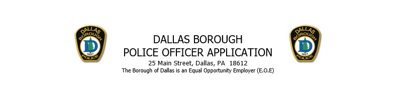 Dallas Borough Police Department, PA Police Jobs
