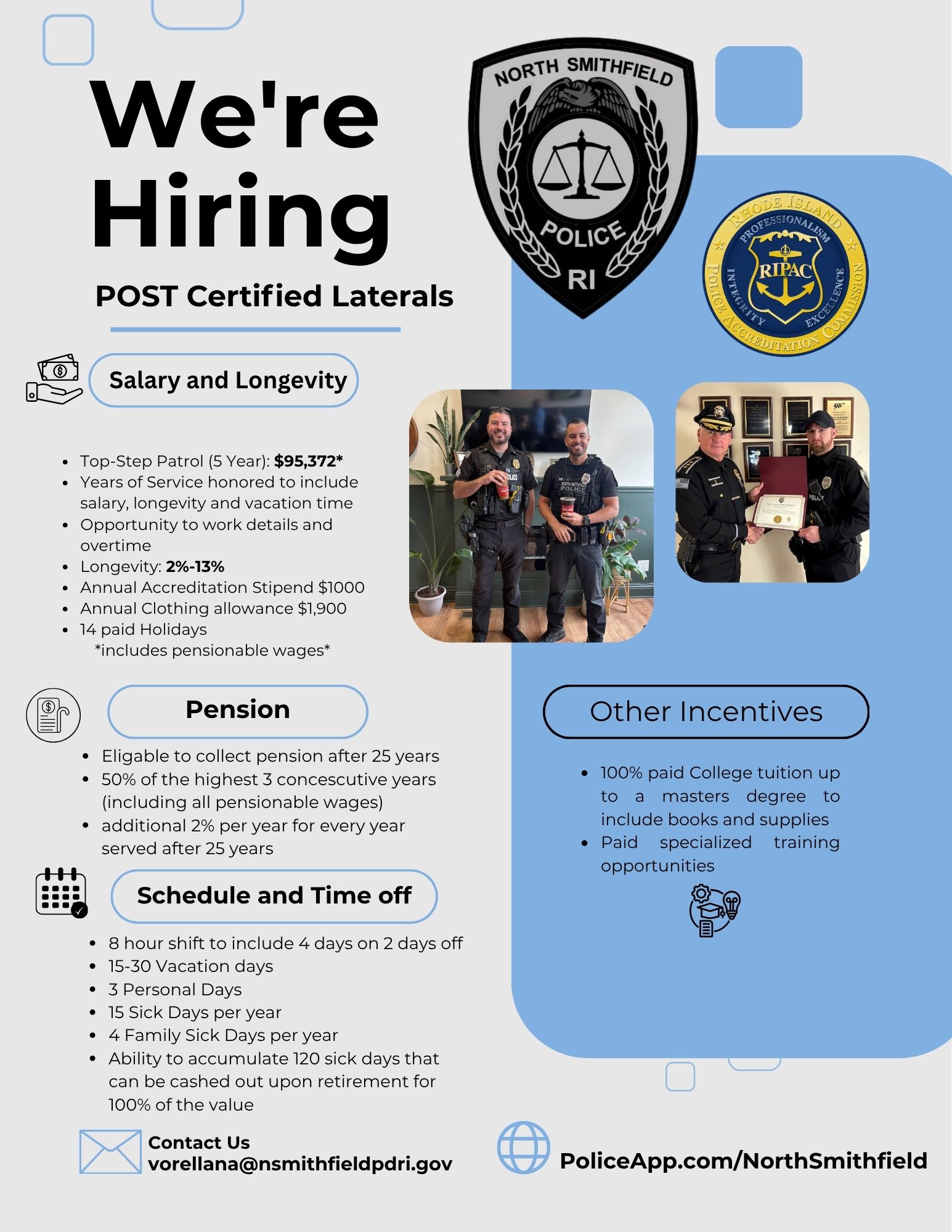 North Smithfield Police Department, RI Police Jobs