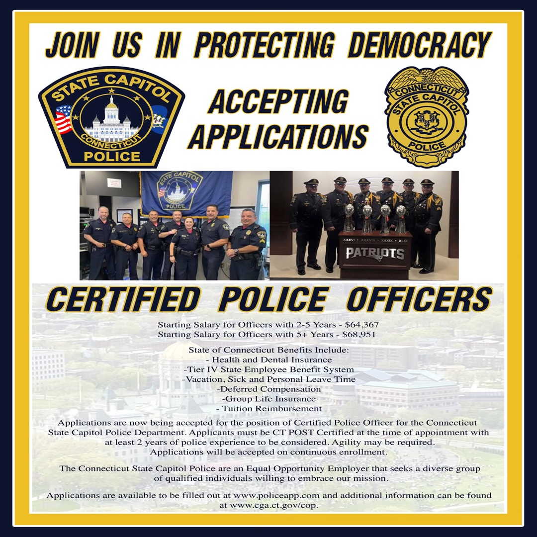 State Capitol Police, CT Police Jobs Certified PoliceApp