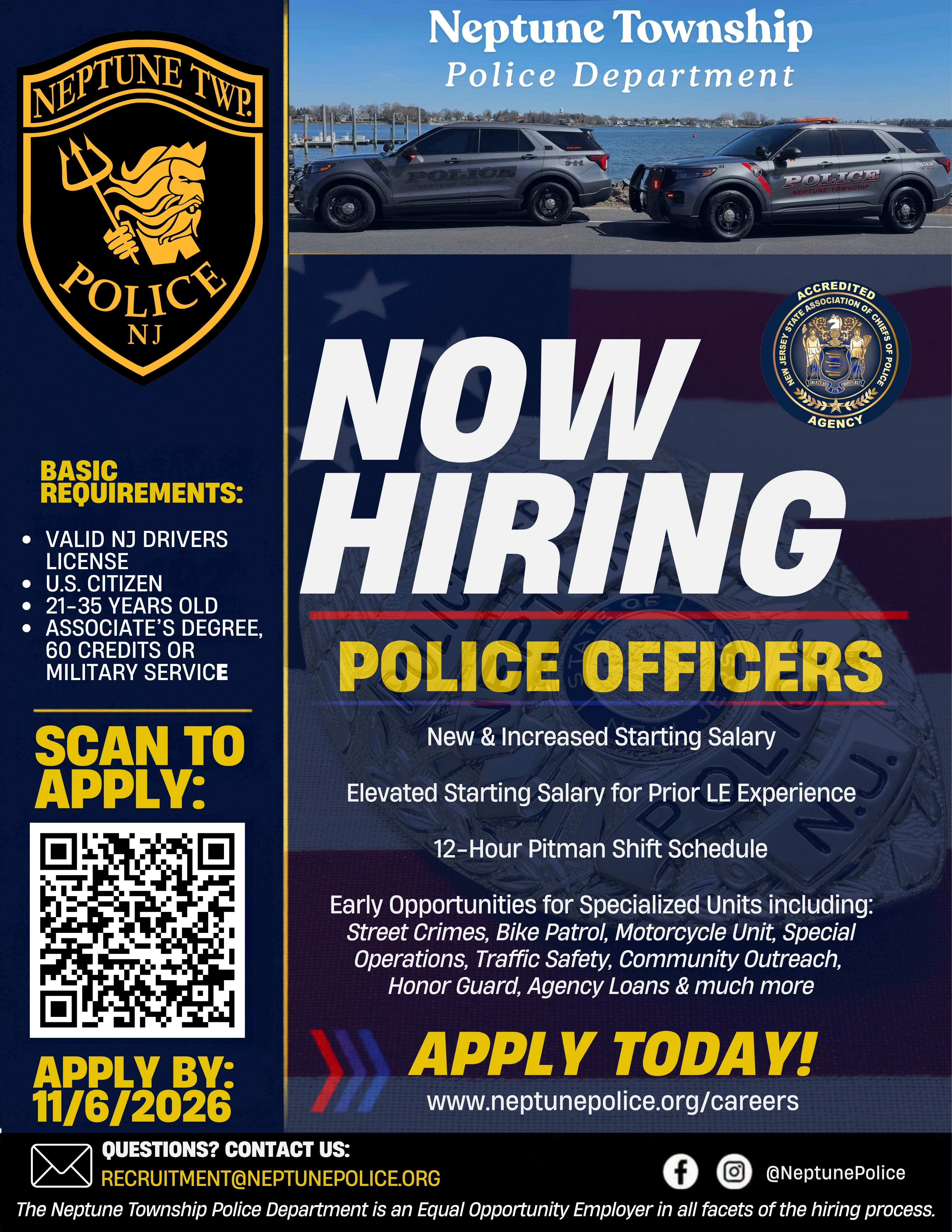 Neptune Township Police Department, NJ Police Jobs