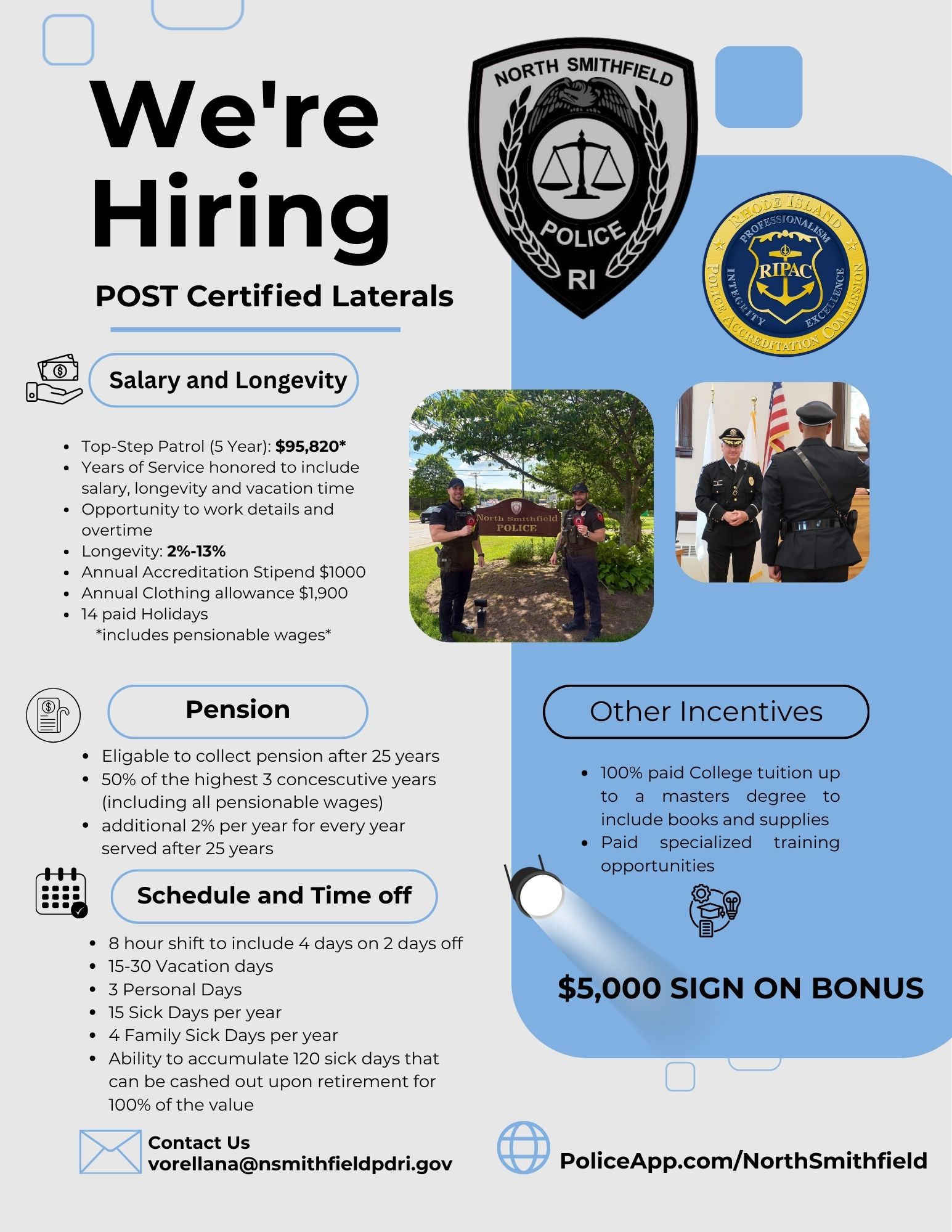 North Smithfield Police Department, RI Police Jobs