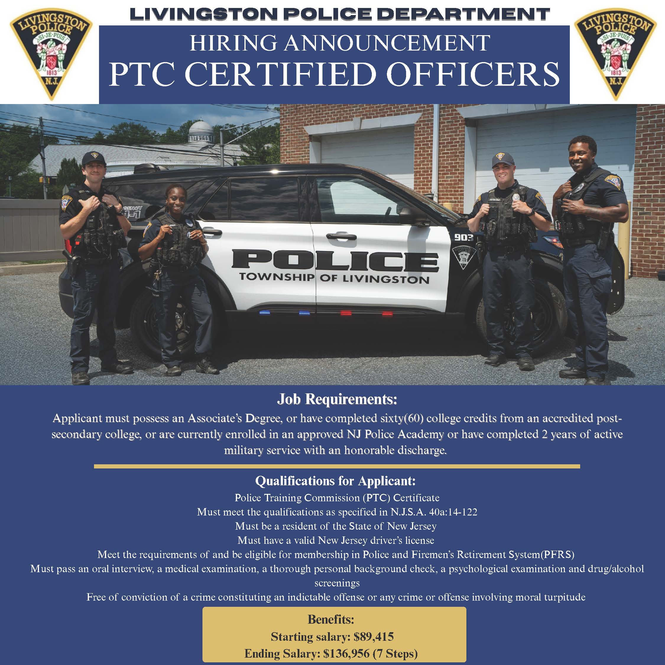 Livingston Township Police Department, NJ Police Jobs