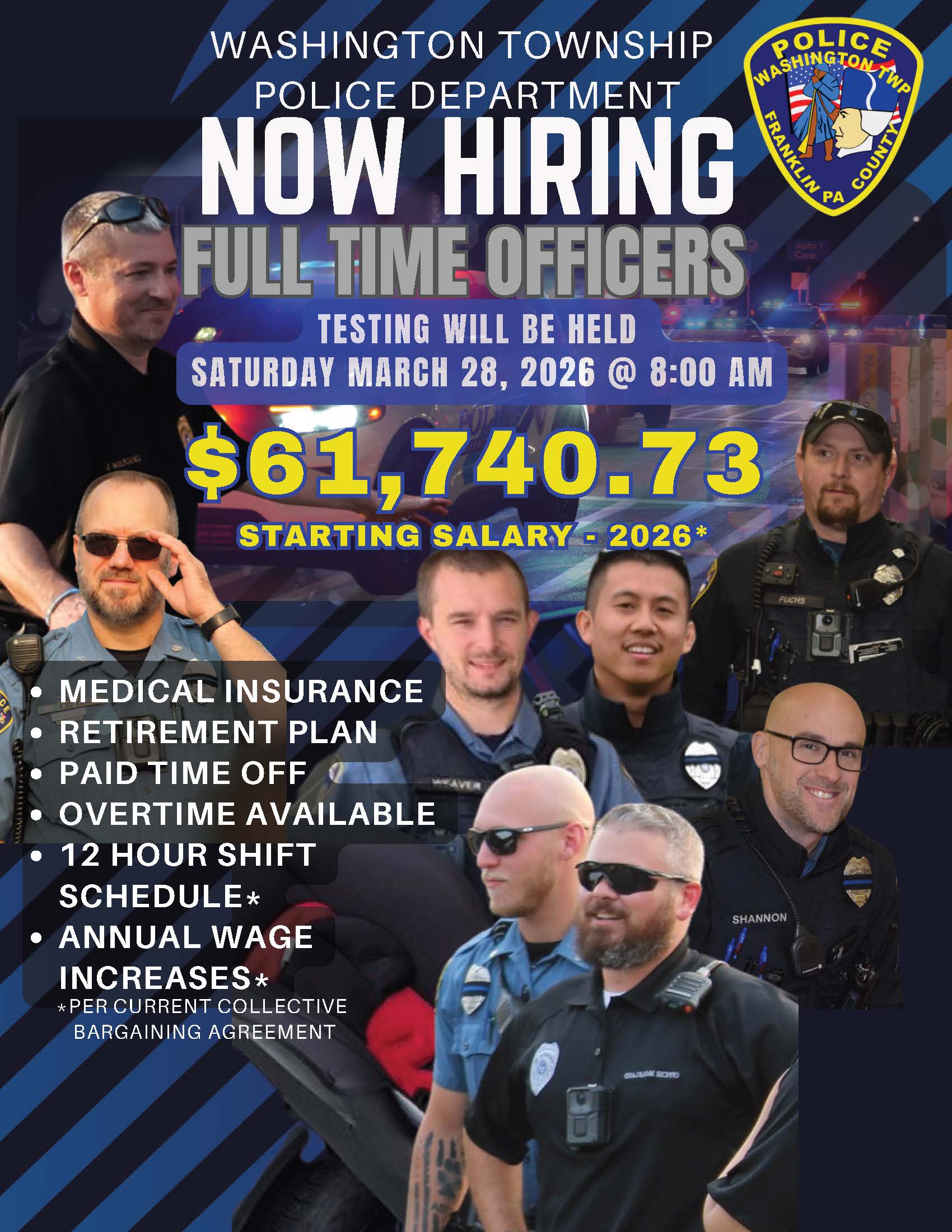 Washington Township Police Department (Franklin County, PA), PA Police Jobs