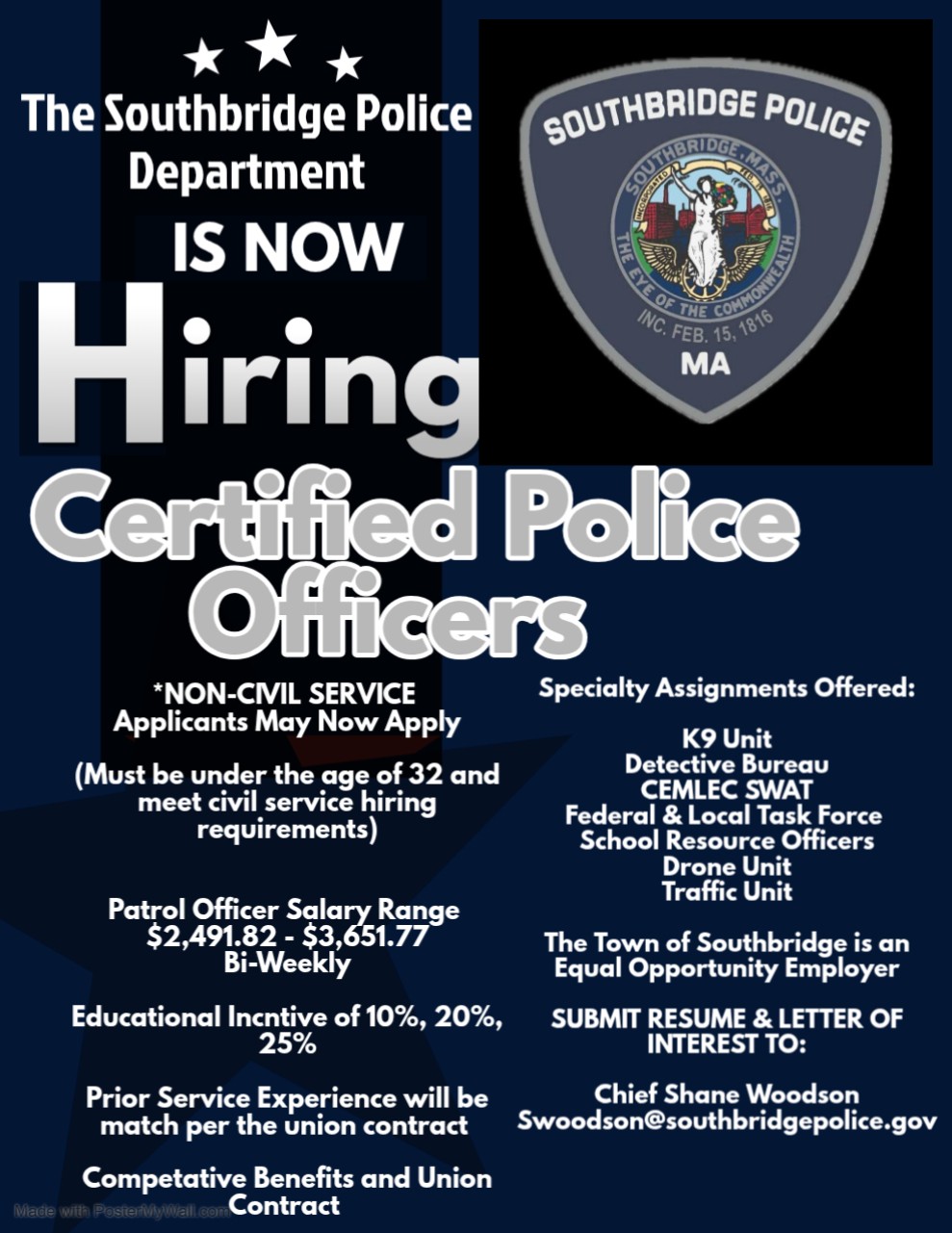 Southbridge Police Department, MA Police Jobs