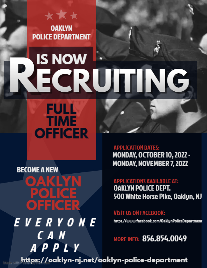 Oaklyn, NJ Police Jobs Entry Level, Certified PoliceApp