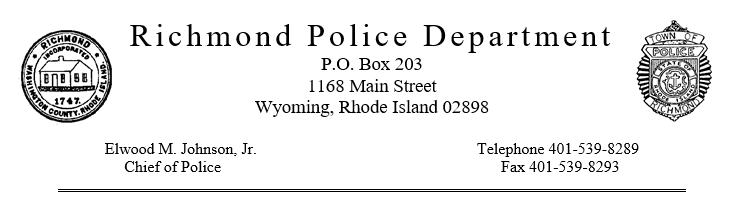 Richmond Police Department, RI Police Jobs