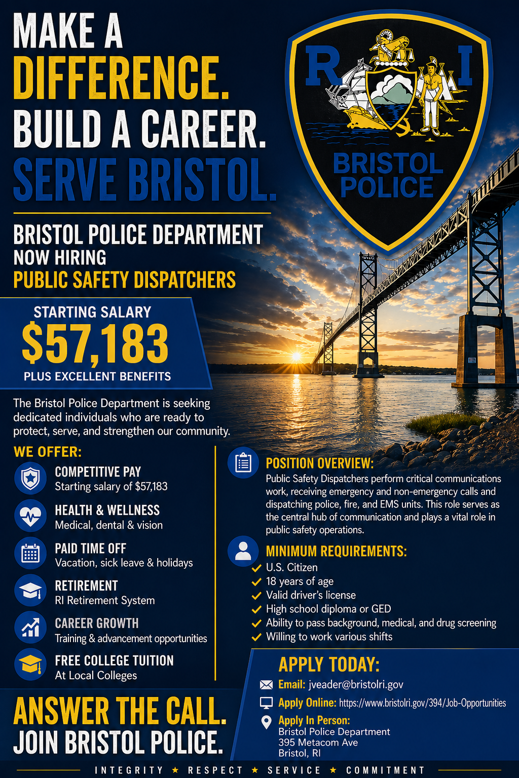 Bristol Police Department, RI Police Jobs