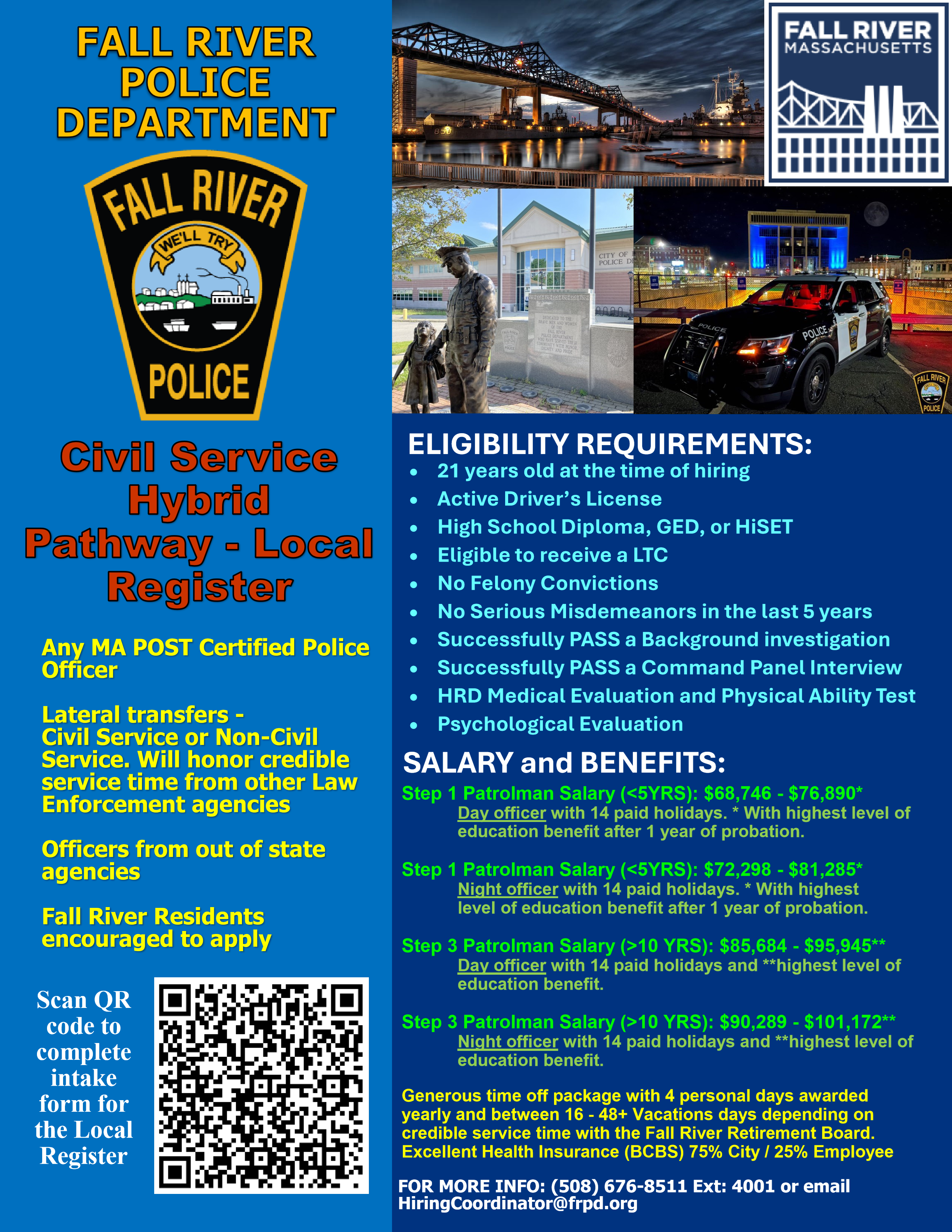 Fall River Police Department, MA Police Jobs
