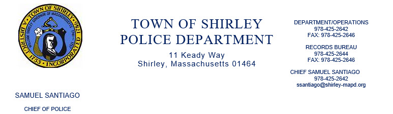 Shirley Police Department, MA Police Jobs