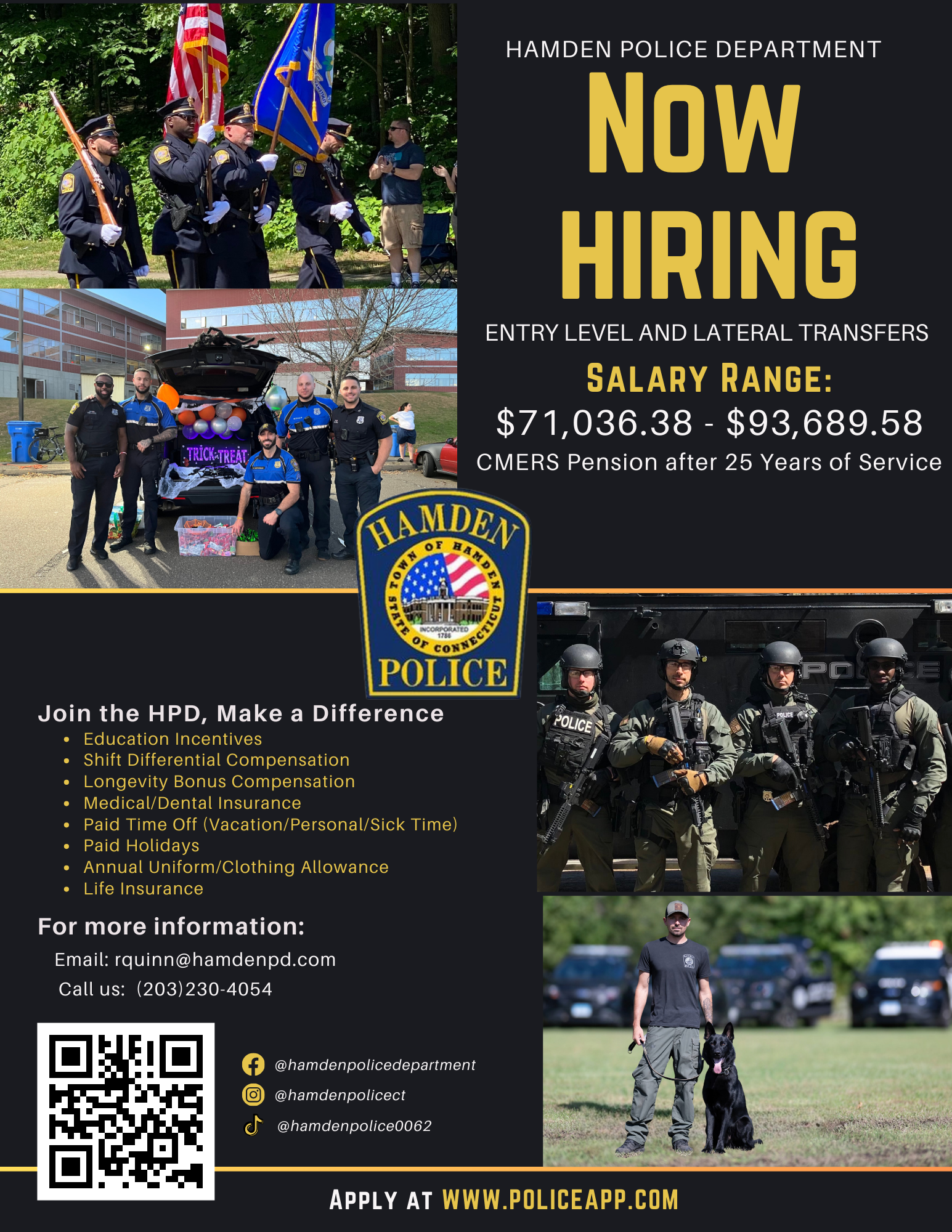 Hamden Police Department, CT Police Jobs