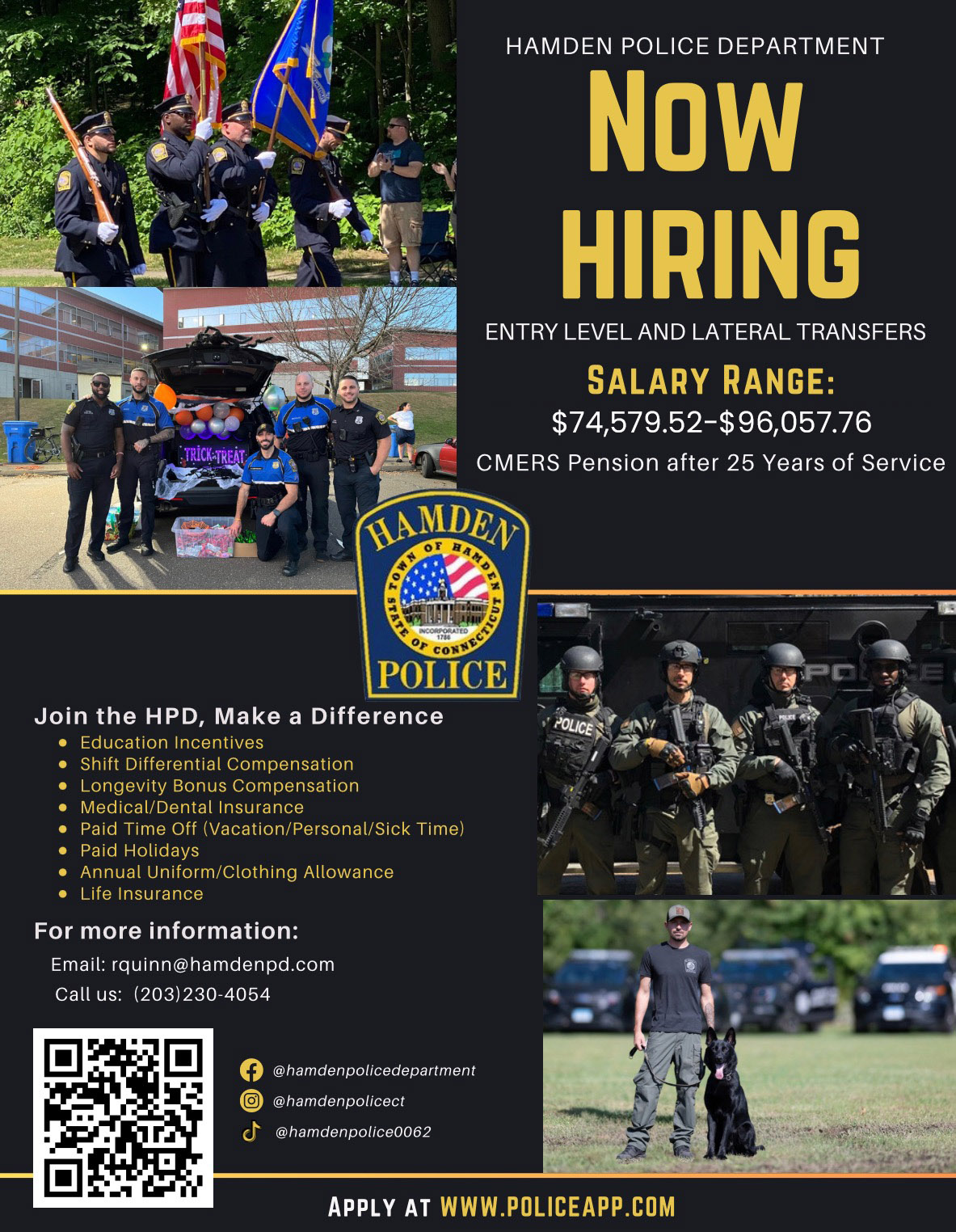 Hamden Police Department, CT Police Jobs