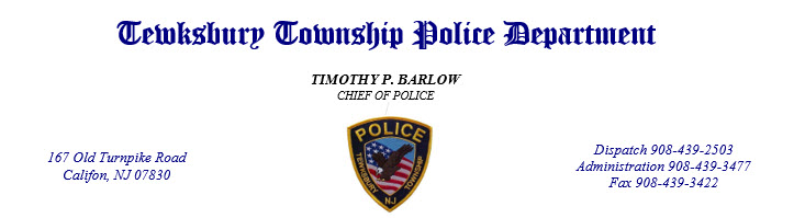 Tewksbury Township Police Department, NJ Police Jobs