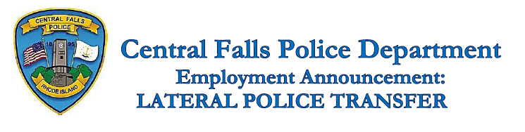 Central Falls Police Department, RI Police Jobs