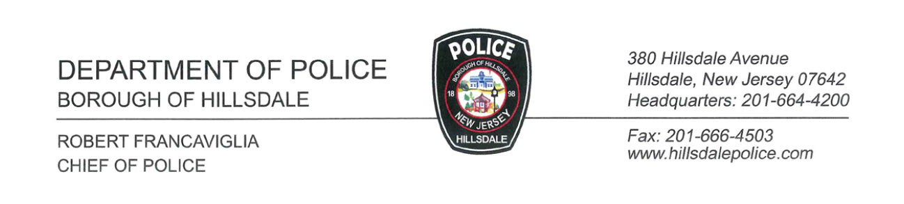Hillsdale Police Department, NJ Police Jobs