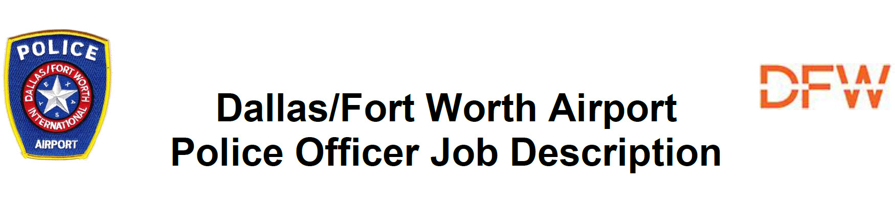 Dallas/Fort Worth Airport Department of Public Safety, TX Police Jobs