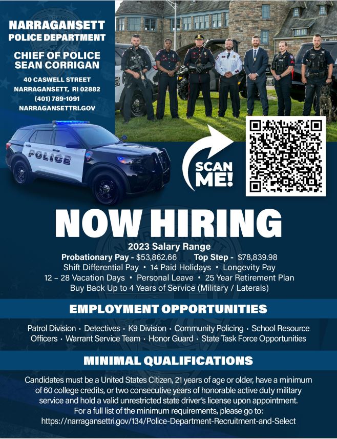 Narragansett Police Department, RI Police Jobs