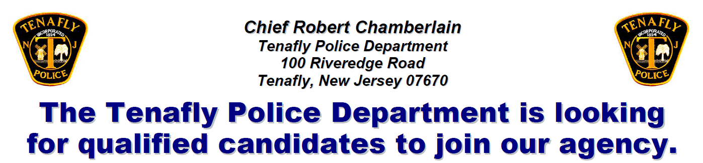 Tenafly Police Department, NJ Police Jobs